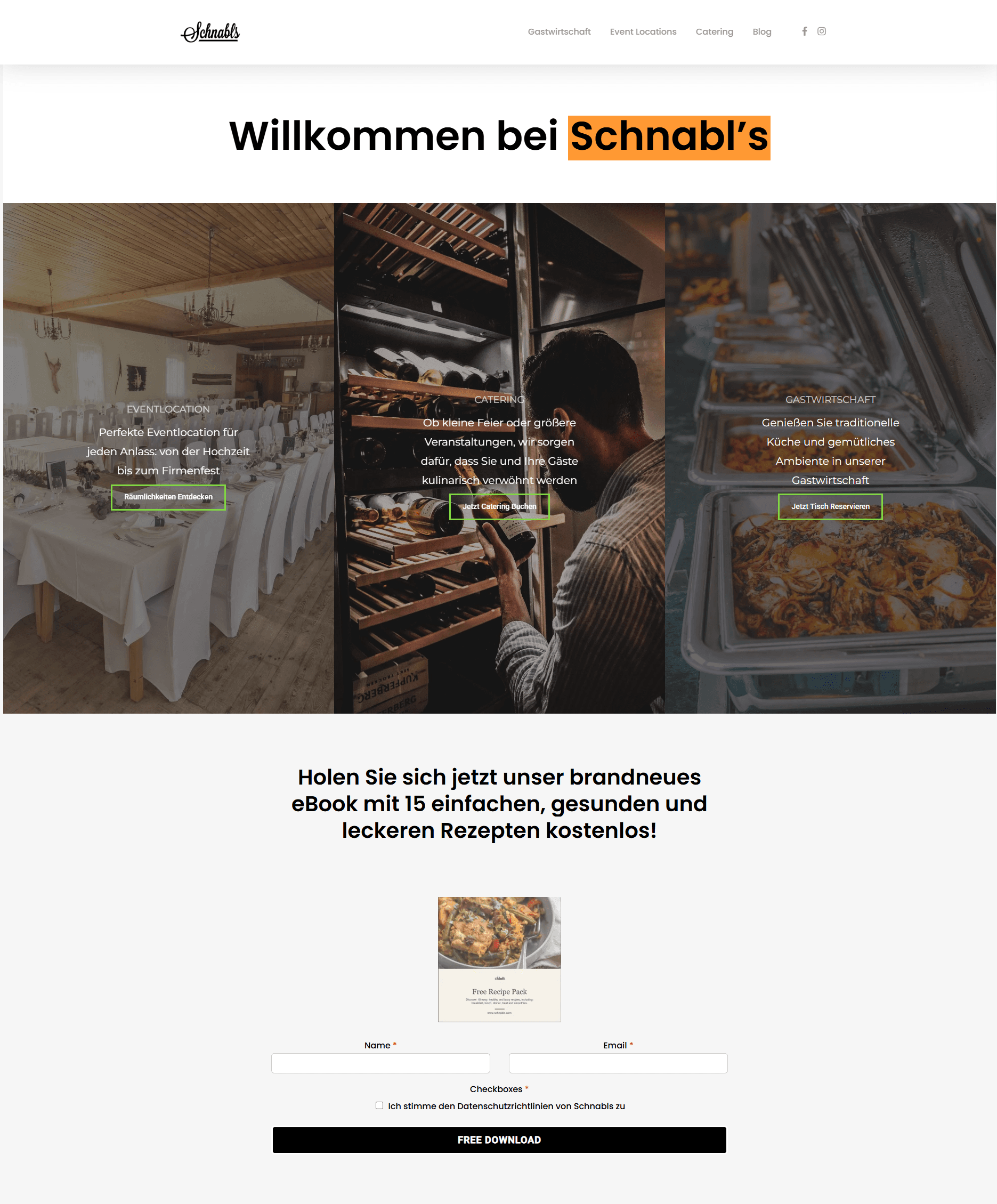 Premium Cateringwebseite